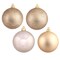 10 in. Champagn 4Fin Ball Assorted Color Drilled Christmas Ornament Ball - 4 per Bag